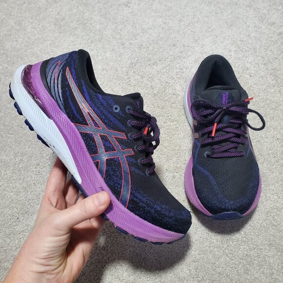 Asics Shoes - ASICS Gel-Kayano 29 Running Shoes Sneakers Cushioned Black Purple Women's 8